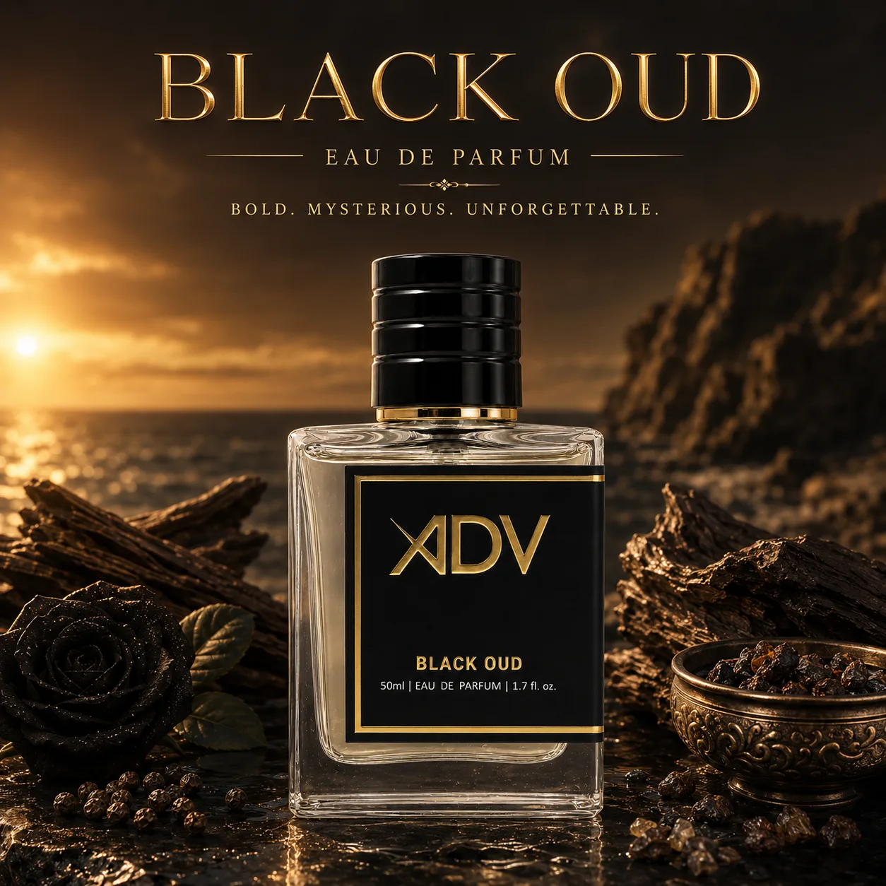 Black Oud by Aroma Di Vita – Leather Woody Unisex Perfume – 50ml Apparel Perfume