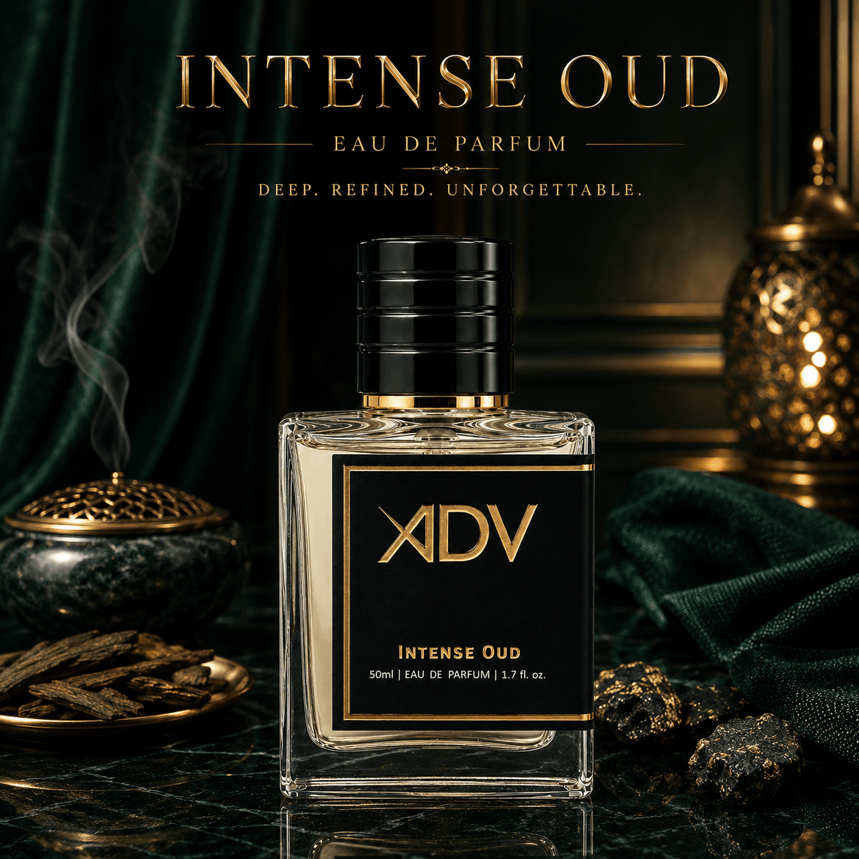 Intense Oud by Aroma Di Vita – Smoky Leather Oud Unisex Perfume – 50ml Apparel Perfume