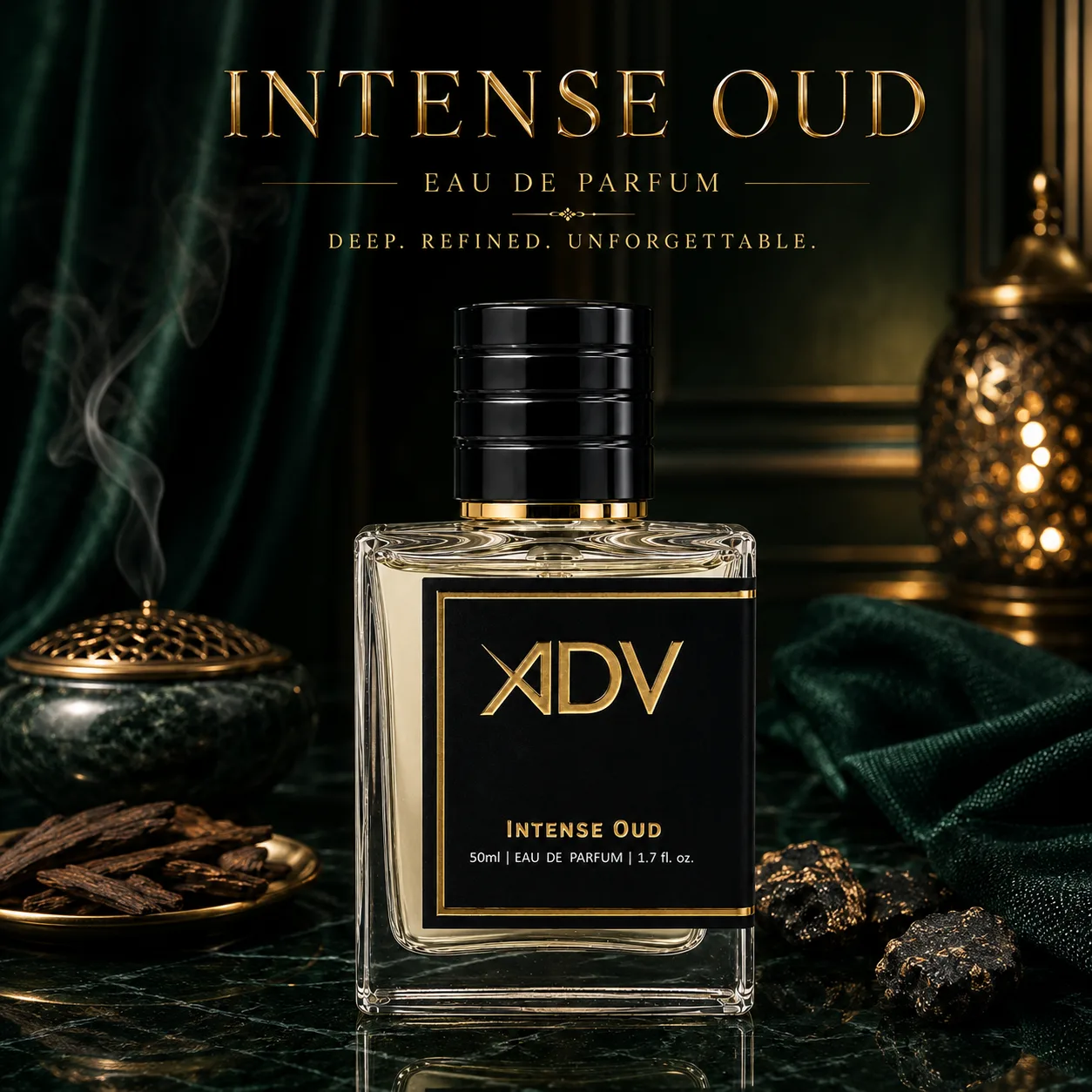 Intense Oud by Aroma Di Vita – Smoky Leather Oud Unisex Perfume – 50ml Apparel Perfume