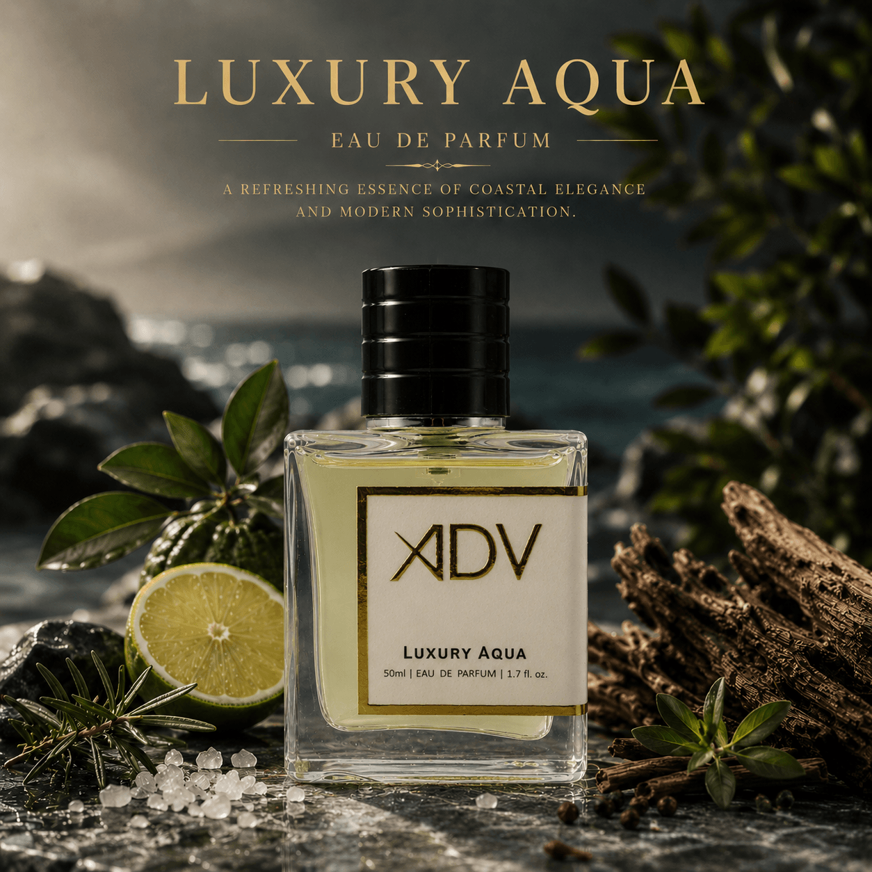 Luxury Aqua by Aroma Di Vita – Fresh Aquatic Perfume for Men – 50ml Apparel Perfume