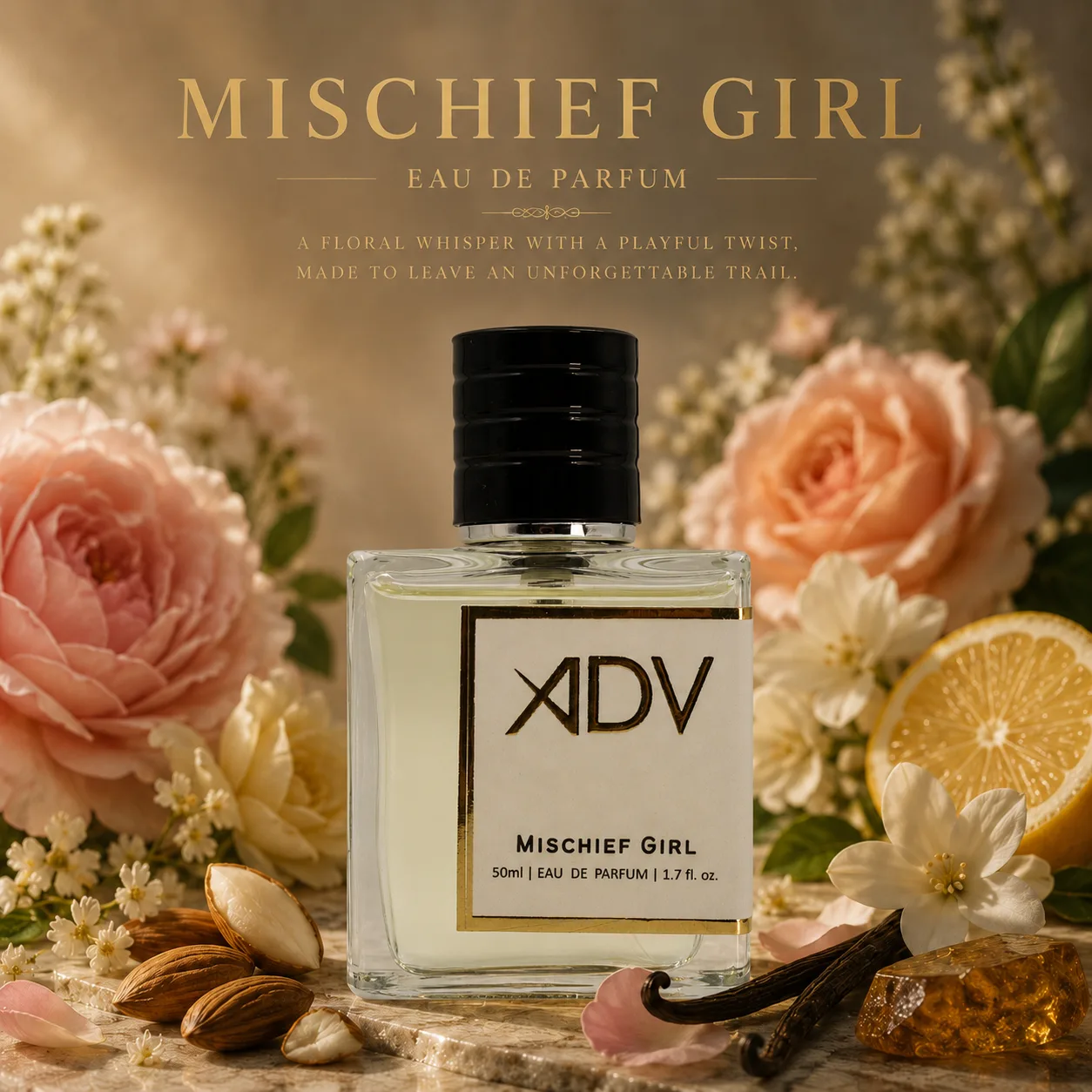 Mischief Girl by Aroma Di Vita – Romantic Floral Perfume for Women – 50ml Apparel Perfume