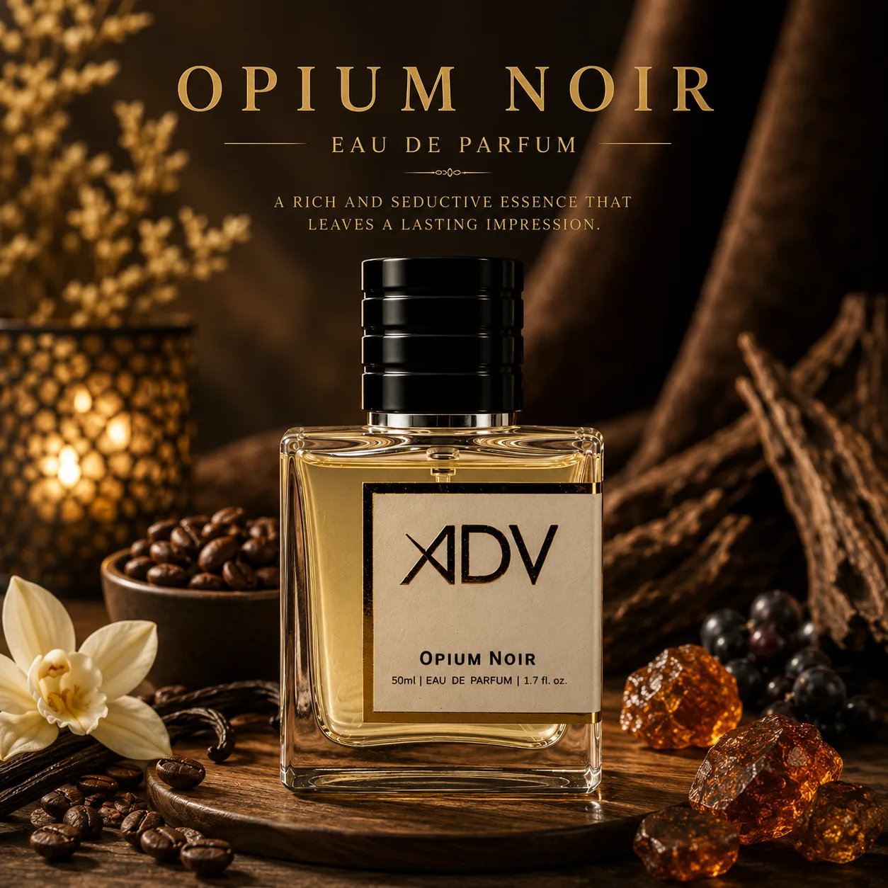Opium Noir by Aroma Di Vita – Vanilla Coffee Perfume for Women – 50ml Apparel Perfume